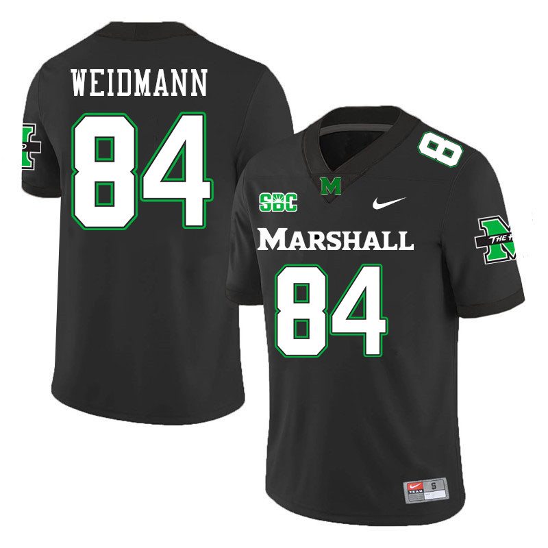 Marshall Thundering Herd #84 Nico Weidmann College Football Jerseys Stitched-Black